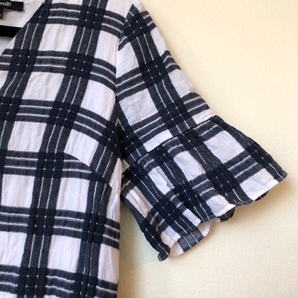 Madewell Bell Sleeve Dress Leighton Plaid … - Picture 3 of 10